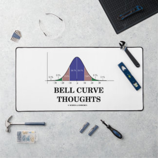 Bell Curve Thoughts Statistics Humor Desk Mat