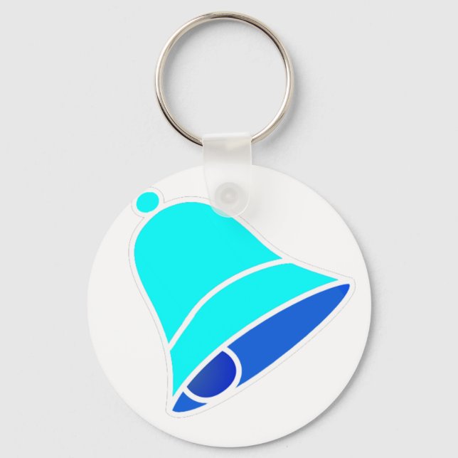Bell Cyan Inv 45 deg The MUSEUM Zazzle Gifts Keychain (Front)