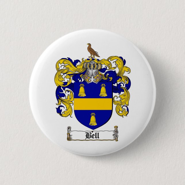 BELL FAMILY CREST -  BELL COAT OF ARMS BUTTON (Front)