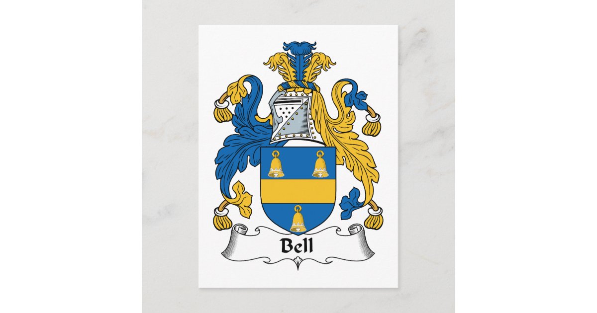 Bell Family Crest Postcard Zazzle