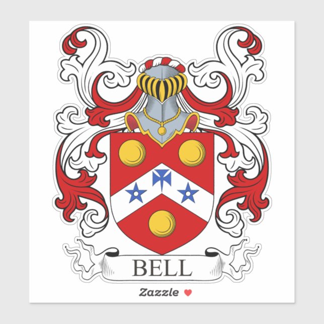 Bell Family Crest Sticker (Sheet)