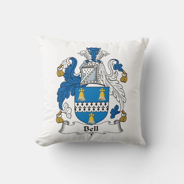 Bell Family Crest Throw Pillow (Front)