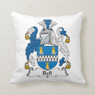 Bell Family Crest Throw Pillow