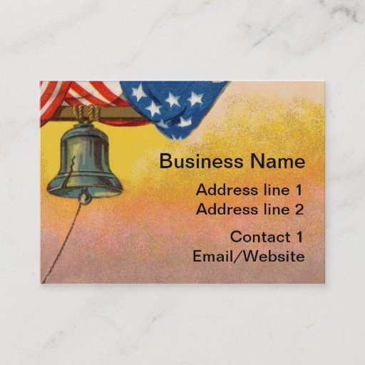 Customizable Bell &amp; Flag Business Card