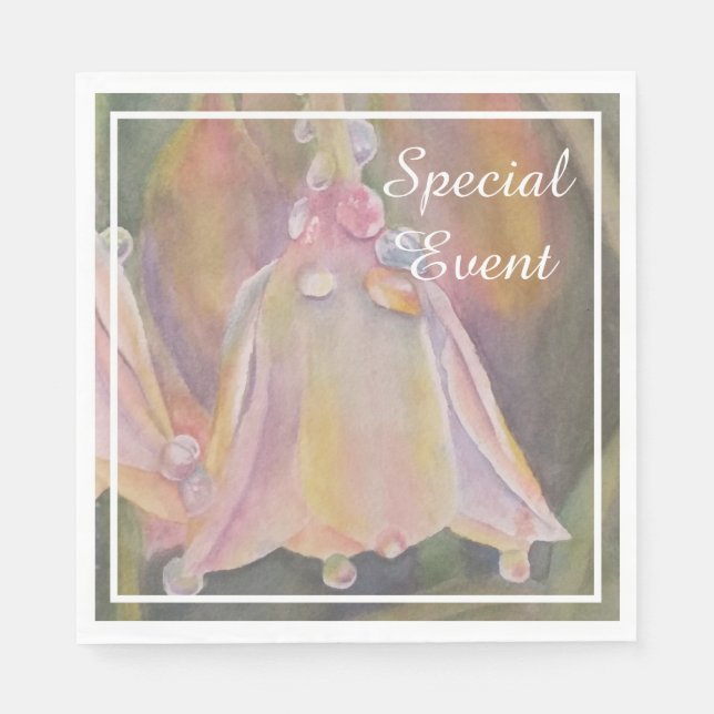 BELL FLOWER BABY REVEAL PARTY MONOGRAM NAPKINS (Front)