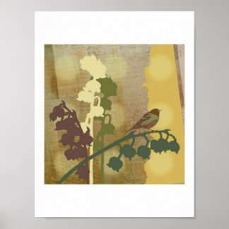 "Bell Flower Bird" Print