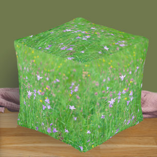 Bell-flower on a green meadow pouf