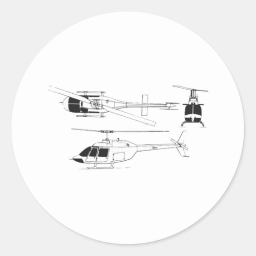 Bell Jet Ranger  TH_ Classic Round Sticker