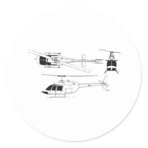 Bell Jet Ranger / TH- Classic Round Sticker