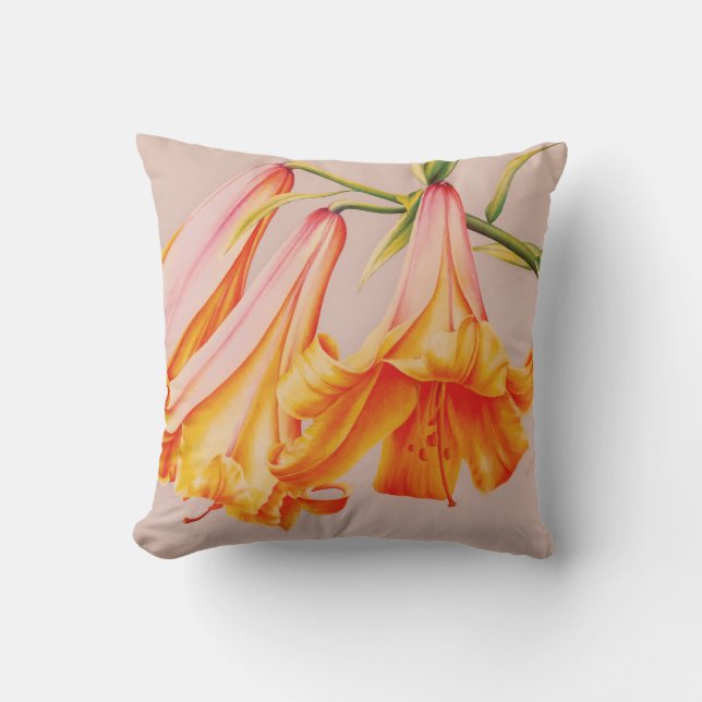 Bell lilies fine art by Sarah Trett Throw Pillow (Front)