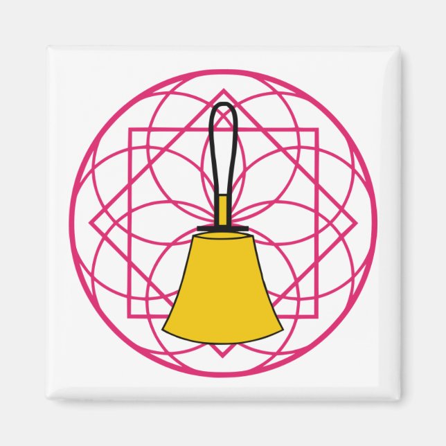 Bell Mandala Square Magnet (Front)