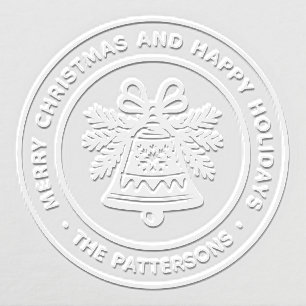 Bell Merry Christmas Happy Holidays Personalized Embosser