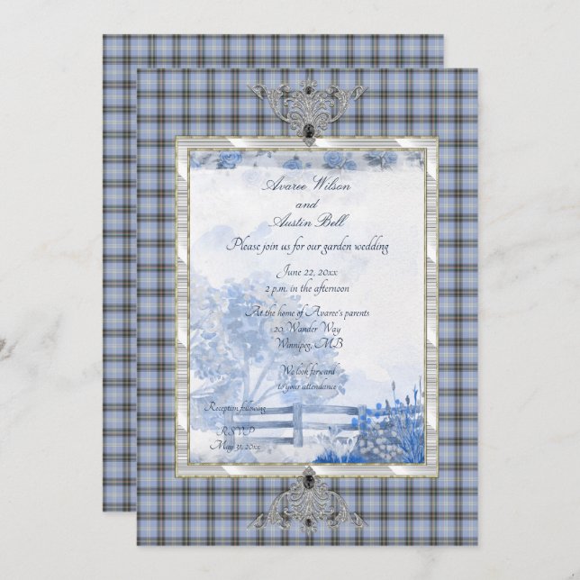 Bell of Borders Tartan Invitation (Front/Back)