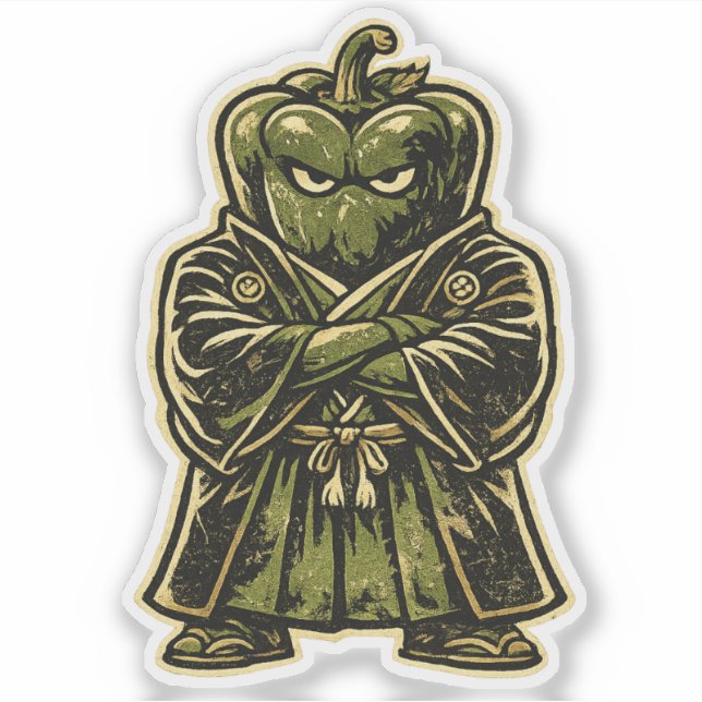 Bell Pepper Bodyguard — Funny Vegetable Formal  Sticker (Front)