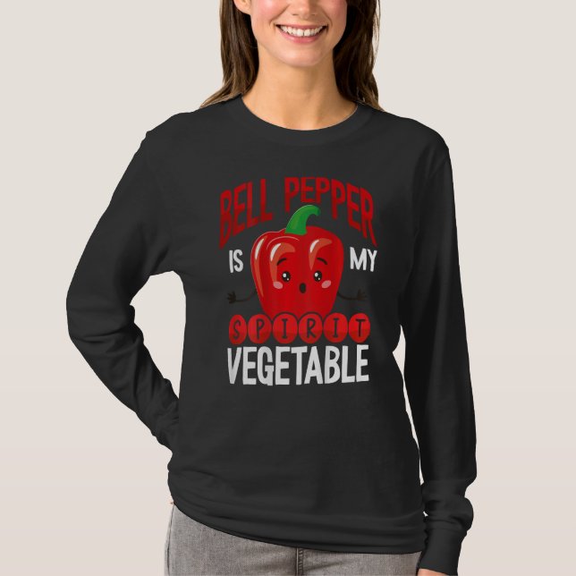 Bell Pepper Is My Spirit Vegetable Backprint Veget T-Shirt (Front)