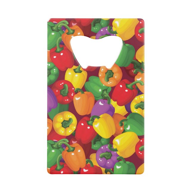 Bell Pepper Pattern Credit Card Bottle Opener (Front)