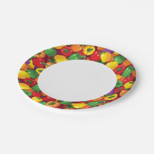Bell Pepper Pattern Paper Plates