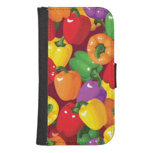 Bell Pepper Pattern Samsung S4 Wallet Case