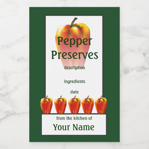 Bell Pepper Preserves Orange 2x3 Food Label