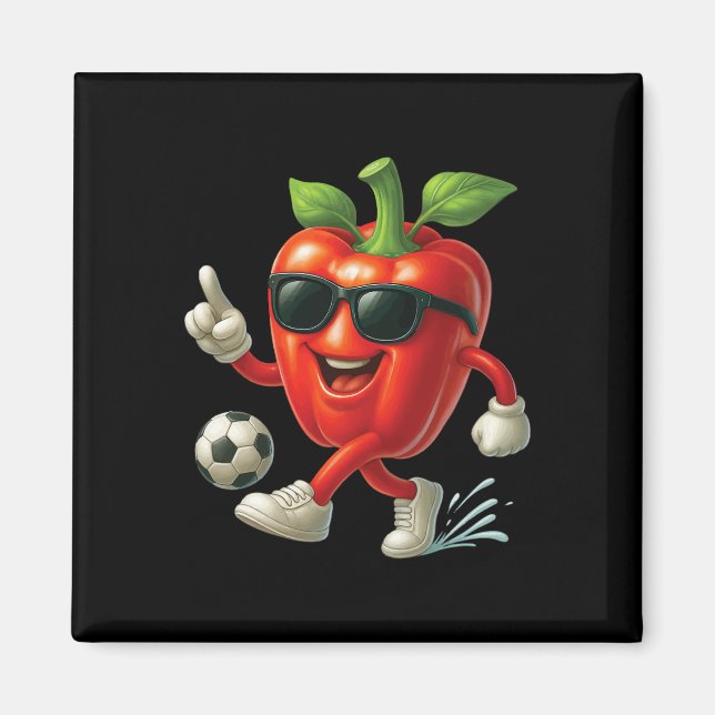 Bell Pepper Soccer  Magnet (Front)