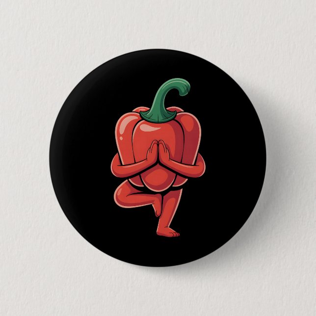 Bell Pepper Yoga  Button (Front)