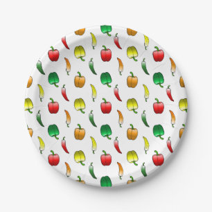 Bell Peppers and Long Sweet Peppers Paper Plates