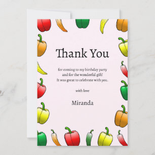 Bell Peppers and Long Sweet Peppers Thank You Card