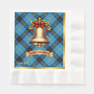 Bell Personalized Tartan Christmas Napkins