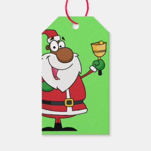 Bell Ringing Black Santa Paper Gift Tag