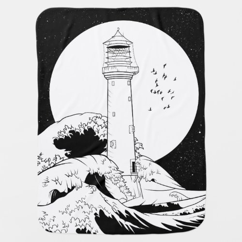 Bell Rock lighthouse Scotland Baby Blanket