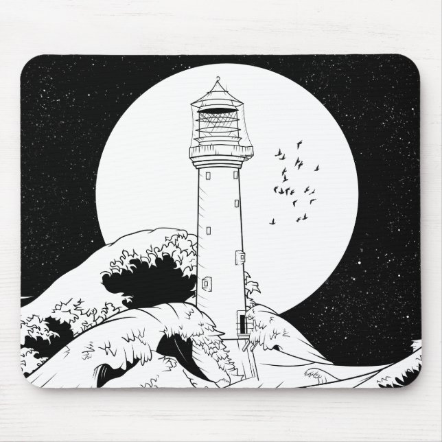 Bell Rock lighthouse Scotland Mouse Pad (Front)