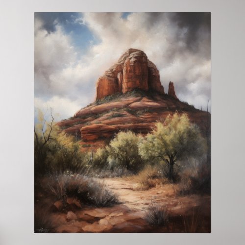 Bell Rock Sedona Arizona Painting Art Print Poster