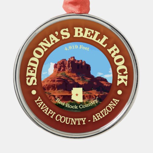 Bell Rock Sedona rd Metal Ornament