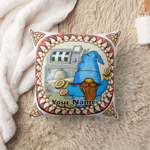 Bell slots gnome throw pillow