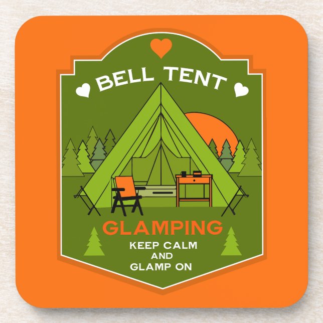 Bell Tent Glamping Beverage Coaster (Front)