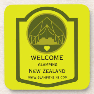 Bell Tent Glamping Business Beverage Coaster