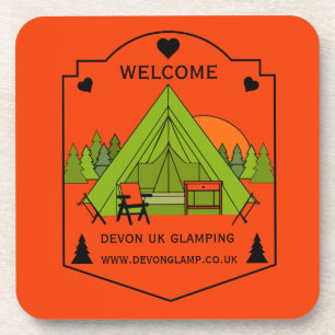 Bell Tent Glamping Business Beverage Coaster