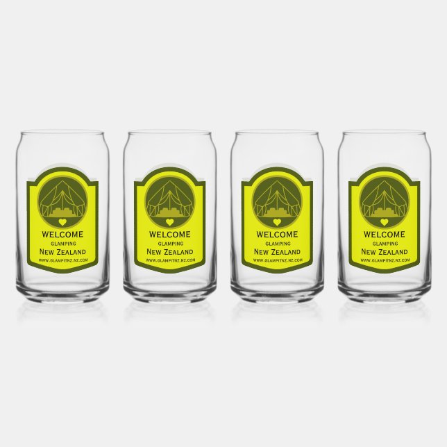 Bell Tent Glamping Business Can Glass (Front)