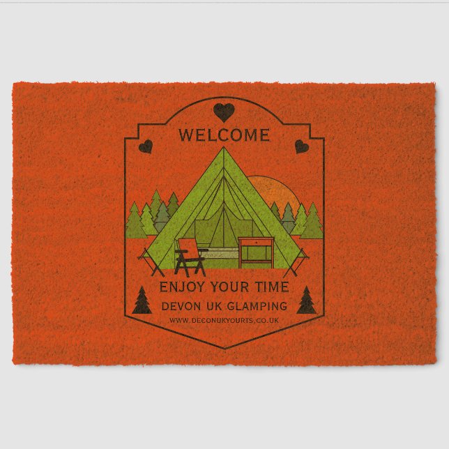 Bell Tent Glamping Business Fiber Doormat (Front)