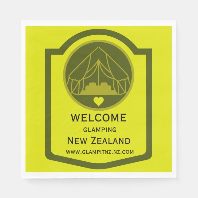 Bell Tent Glamping Business Napkins (Front)