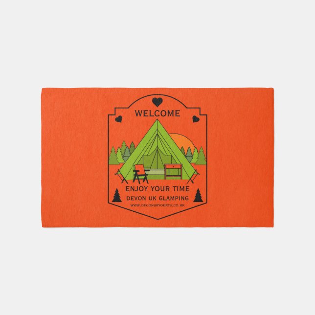Bell Tent Glamping Business Outdoor Rug (Front)