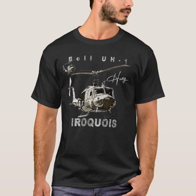 Bell UH-1 Iroquois Us Army Military Helicopter T-Shirt (Front)
