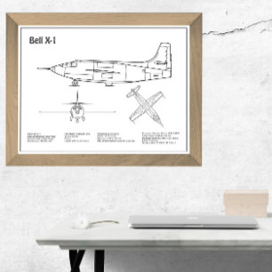 Bell X-1 - Airplane Blueprint Plans BD Photo Print