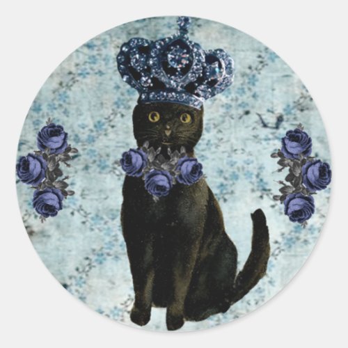 Bella Black Cat Sticker Seal Label
