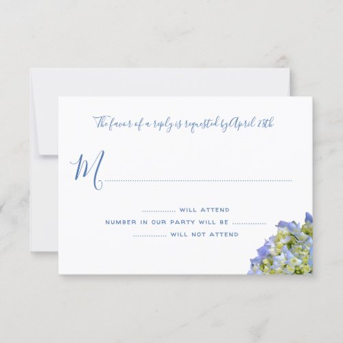 Bella Blue Hydrangea Floral RSVP Invitation