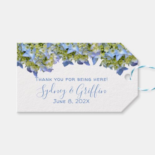 Bella Blue Hydrangea Thank Guests Tie On Favor Tag