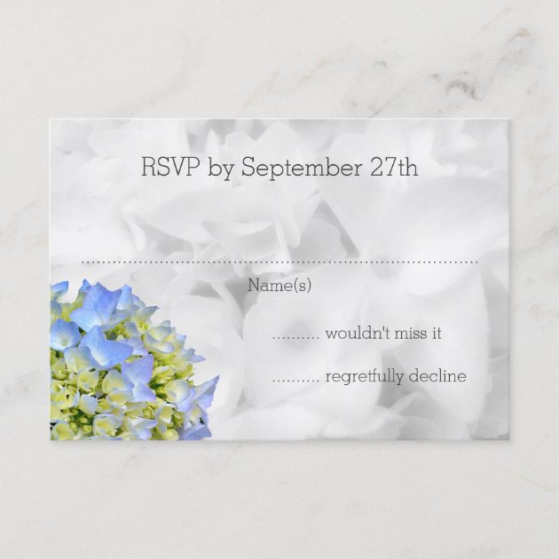 Bella Blue Hydrangea Wedding RSVP Cards