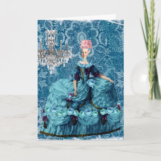 Bella Blue Marie Antoinette Greeting Card (Front)