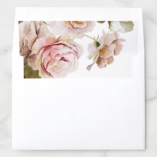 BELLA blush and burgundy floral envelope liner (In Envelope)