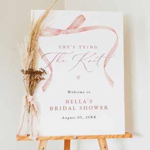 BELLA Blush Bow She's Tying the Knot Bridal Shower Foam Board